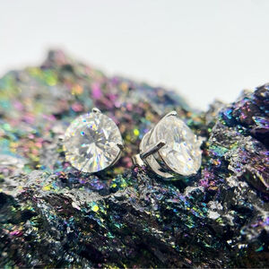 20 Carat Round Moissanite Earrings 925 Silver 18K White Gold Rare Huge Jewelry